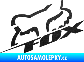 Samolepka Fox 006 škrábaný kov černý