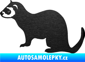 Samolepka Fretka 001 levá škrábaný kov černý