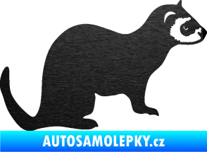 Samolepka Fretka 001 pravá škrábaný kov černý