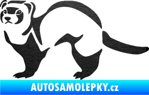 Samolepka Fretka 002 levá škrábaný kov černý