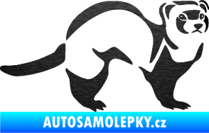 Samolepka Fretka 002 pravá škrábaný kov černý