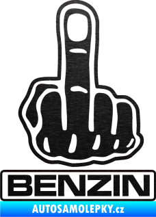 Samolepka Fuck off benzín škrábaný kov černý