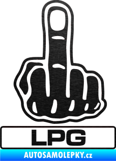 Samolepka Fuck off LPG škrábaný kov černý