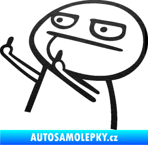 Samolepka Fuck you 003 panáček levá škrábaný kov černý