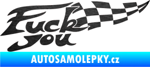 Samolepka Fuck you škrábaný kov černý
