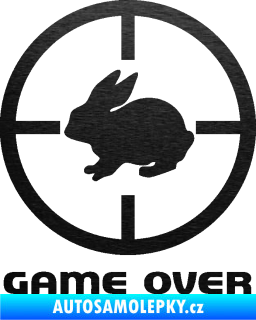 Samolepka Game over lov zajíce škrábaný kov černý