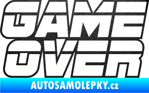 Samolepka Game over nad sebou 002 škrábaný kov černý