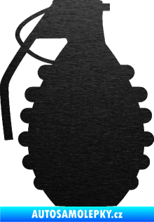 Samolepka Granát 002 levá škrábaný kov černý