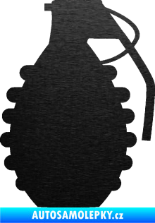 Samolepka Granát 002 pravá škrábaný kov černý
