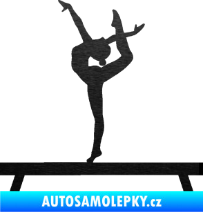 Samolepka Gymnastka 003 levá kladina škrábaný kov černý