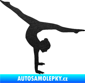 Samolepka Gymnastka 005 pravá škrábaný kov černý