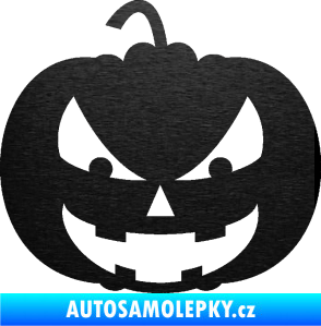 Samolepka Halloween 016 levá dýně škrábaný kov černý