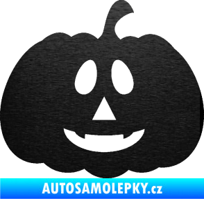 Samolepka Halloween 017 pravá dýně škrábaný kov černý