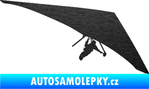 Samolepka Hang Glider 001 pravá rogalo škrábaný kov černý