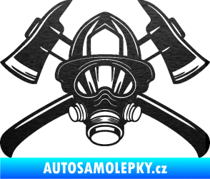 Samolepka Hasič 014 škrábaný kov černý