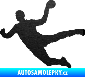 Samolepka Házená 002 levá škrábaný kov černý