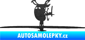 Samolepka Helikoptéra model 001 levá škrábaný kov černý