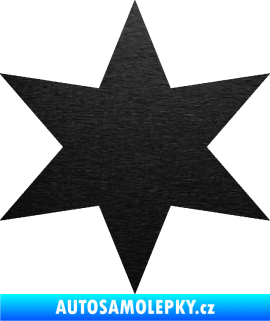Samolepka Hvězda 002 škrábaný kov černý
