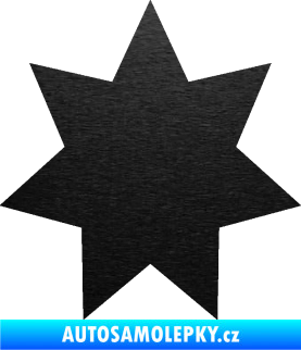 Samolepka Hvězda 003 škrábaný kov černý