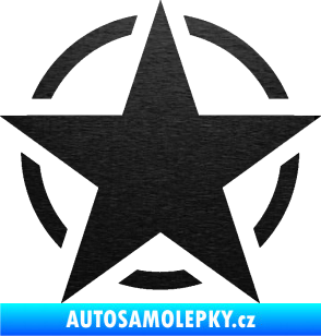 Samolepka Hvězda US Army 001 škrábaný kov černý