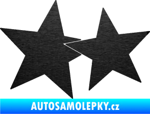 Samolepka Hvězdy 002 levá spojené škrábaný kov černý