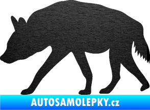 Samolepka Hyena 001 levá škrábaný kov černý