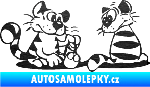Samolepka Interiér 010 levá kočičky škrábaný kov černý