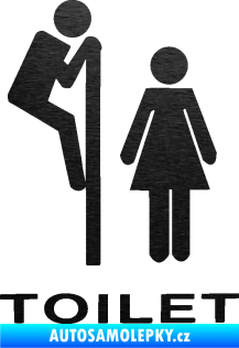 Samolepka Interiér 013 - Toilet škrábaný kov černý