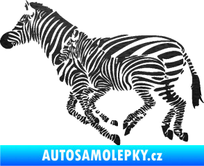 Samolepka Interiér 020 levá zebry škrábaný kov černý