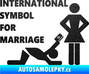 Samolepka International symbol for marriage škrábaný kov černý