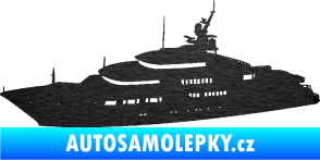 Samolepka Jachta 003 levá škrábaný kov černý