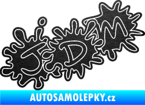 Samolepka JDM kaňky 002 škrábaný kov černý