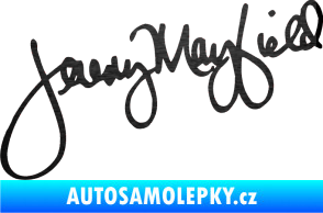 Samolepka Podpis Jeremy Mayfield  škrábaný kov černý
