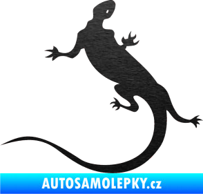 Samolepka Ještěrka 004 levá škrábaný kov černý