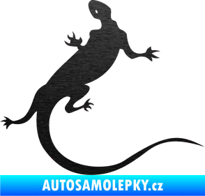 Samolepka Ještěrka 004 pravá škrábaný kov černý