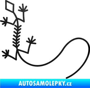 Samolepka Ještěrka 007 levá škrábaný kov černý