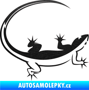 Samolepka Ještěrka 010 pravá škrábaný kov černý