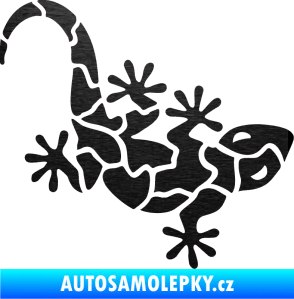 Samolepka Ještěrka 015 pravá škrábaný kov černý