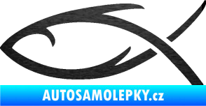 Samolepka Jesus rybička 008 škrábaný kov černý