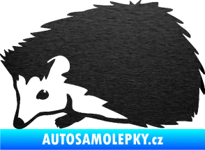 Samolepka Ježek 002 levá škrábaný kov černý