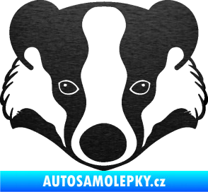Samolepka Jezevec 001  škrábaný kov černý
