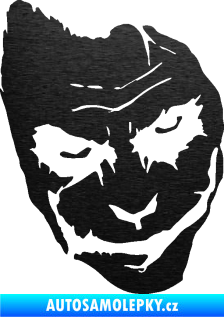 Samolepka Joker 002 pravá tvář škrábaný kov černý