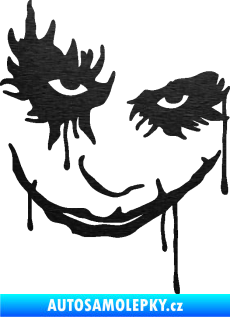 Samolepka Joker 003 pravá tvář škrábaný kov černý