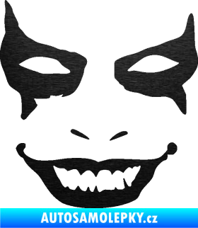 Samolepka Joker 004 tvář levá škrábaný kov černý