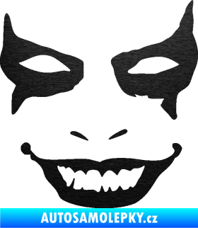 Samolepka Joker 004 tvář pravá škrábaný kov černý