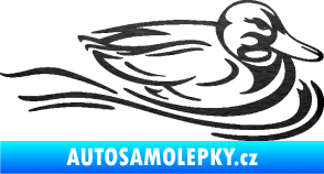 Samolepka Kachna 003 pravá ve vodě škrábaný kov černý