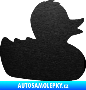 Samolepka Kachnička 001 pravá škrábaný kov černý