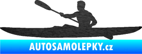 Samolepka Kajakář 003 levá škrábaný kov černý