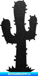 Samolepka Kaktus 001 levá škrábaný kov černý