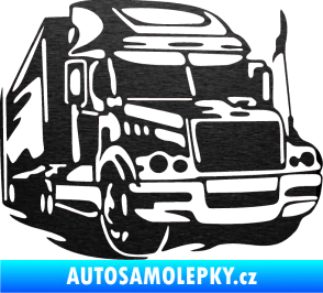 Samolepka Kamion 002 pravá nákladní auto škrábaný kov černý